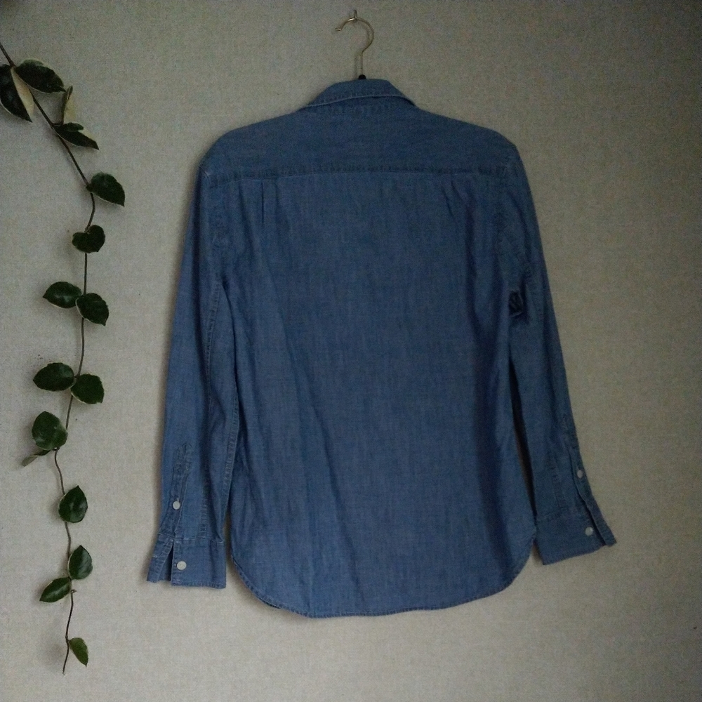 J. Crew Chambray Denim Selvedge Pearlescent Button Down Shirt Size XS - Picture 3 of 7